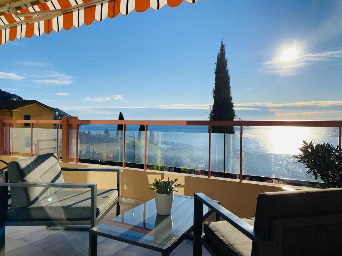 Le Vigia-Vue Mer-Terrasse-Climatisation-Parking Menton Bagian luar foto